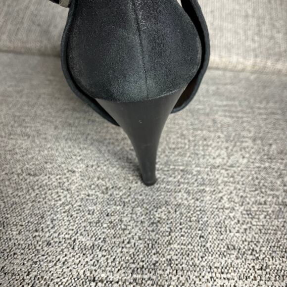 Mea Shadow Leather Harness Strap Cassandra Suede Heeled Boots 8.5 - Picture 11 of 11